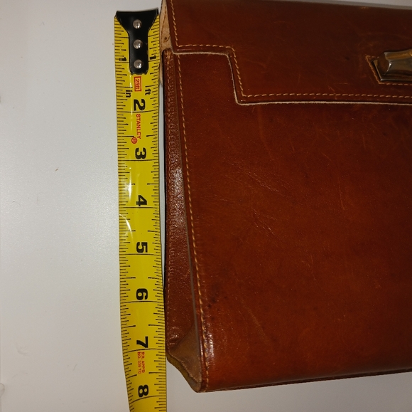 Rare 1970s Vintage FURLA structured kelly-like bag - Picture 9 of 13